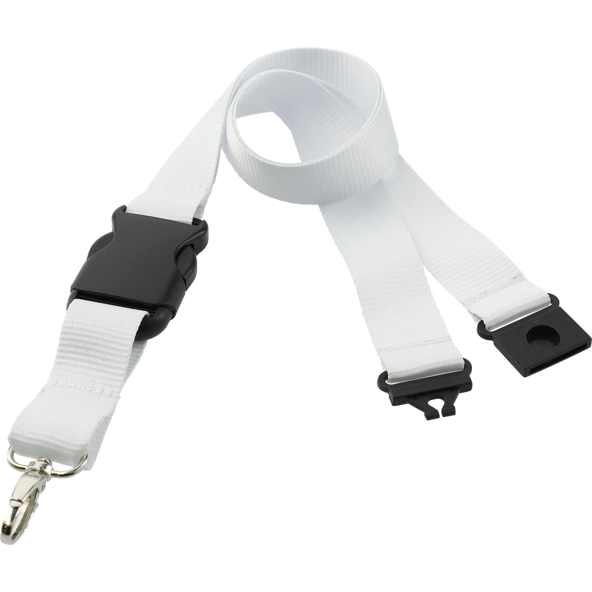 Hang In There Breakaway Lanyard, 1 Inch Wide - White - Photo 2