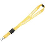 Hang In There Breakaway Lanyard, 1 Inch Wide - Yellow - Front