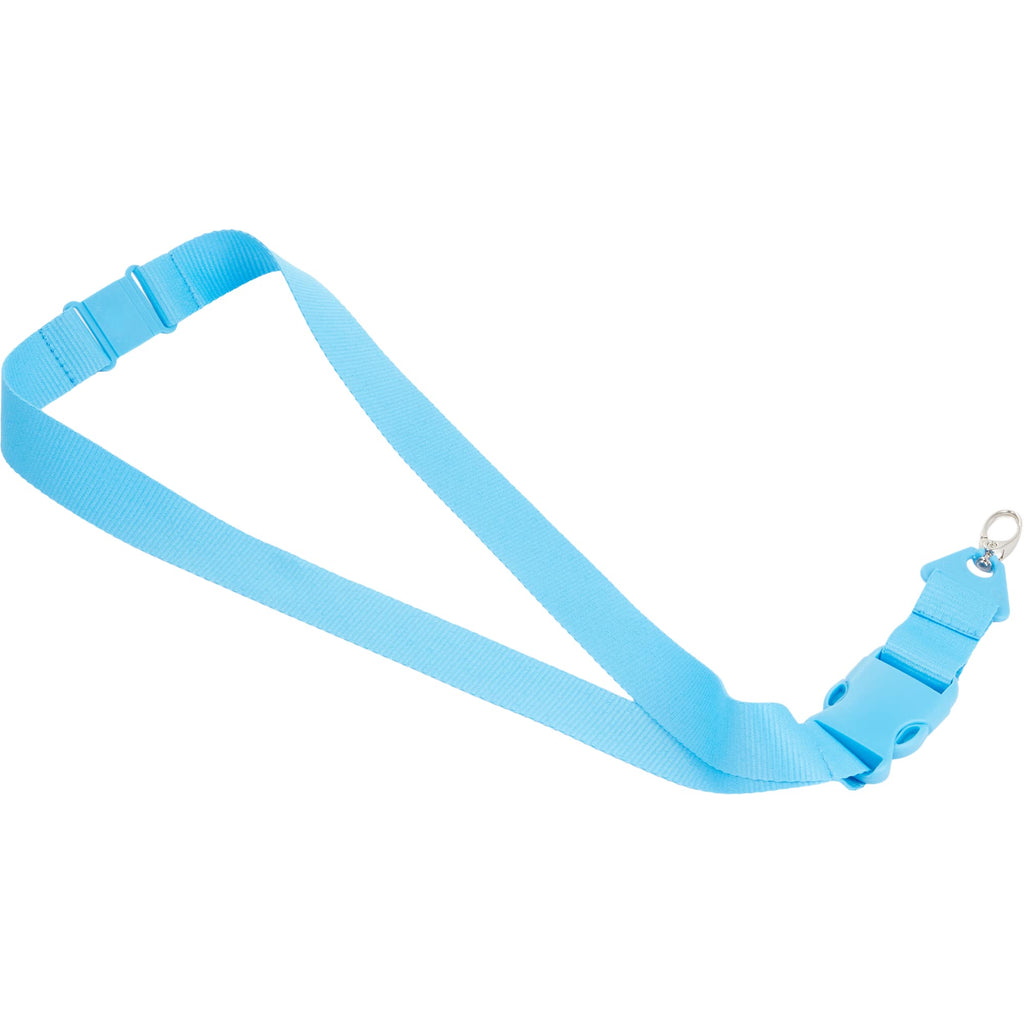 Hang In There Monochrome Lanyard with Detachable Buckle - Blue - Left Angle