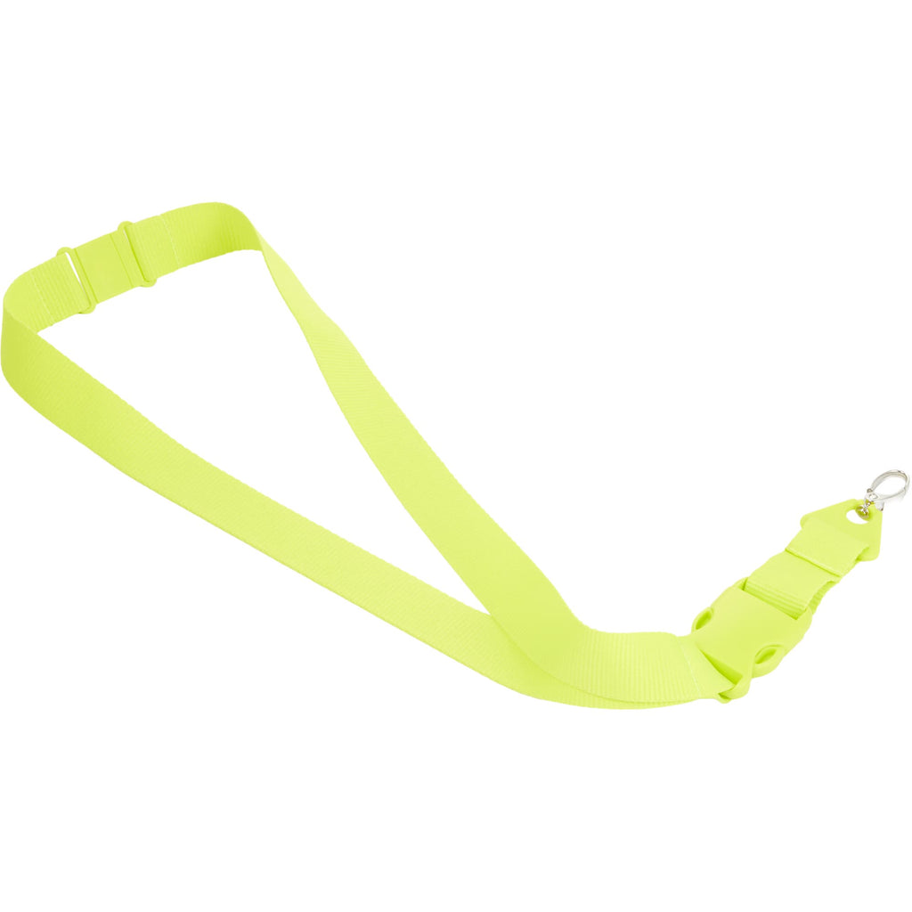 Hang In There Monochrome Lanyard with Detachable Buckle - Lime Green - Left Angle