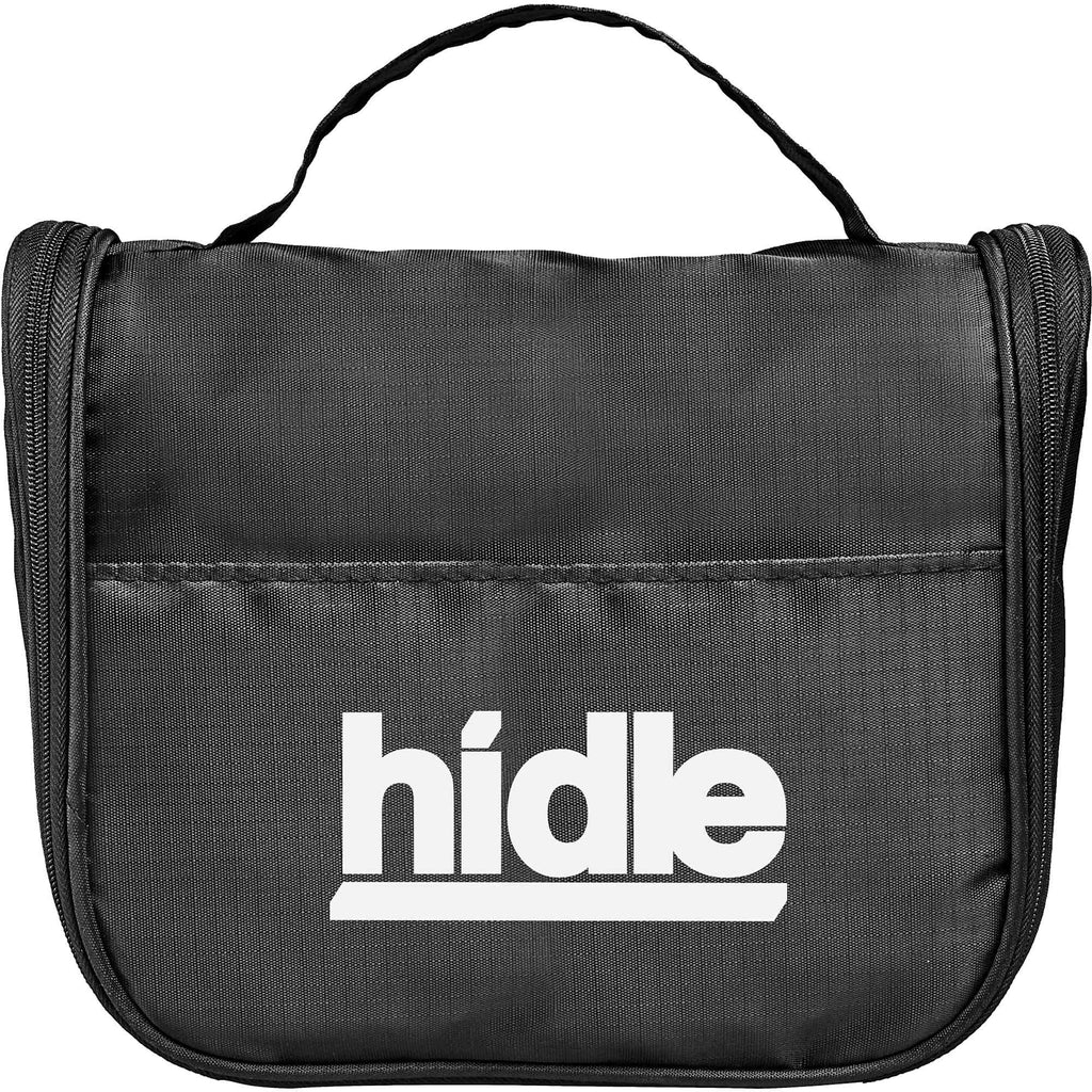 Hanging Travel Toiletry Bag in Polyester - Black - Front