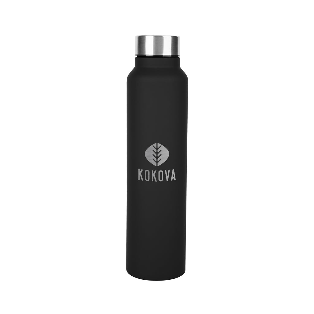 Hanlon Recycled Stainless Steel Bottle, 33 oz - Black - Laser Engraving