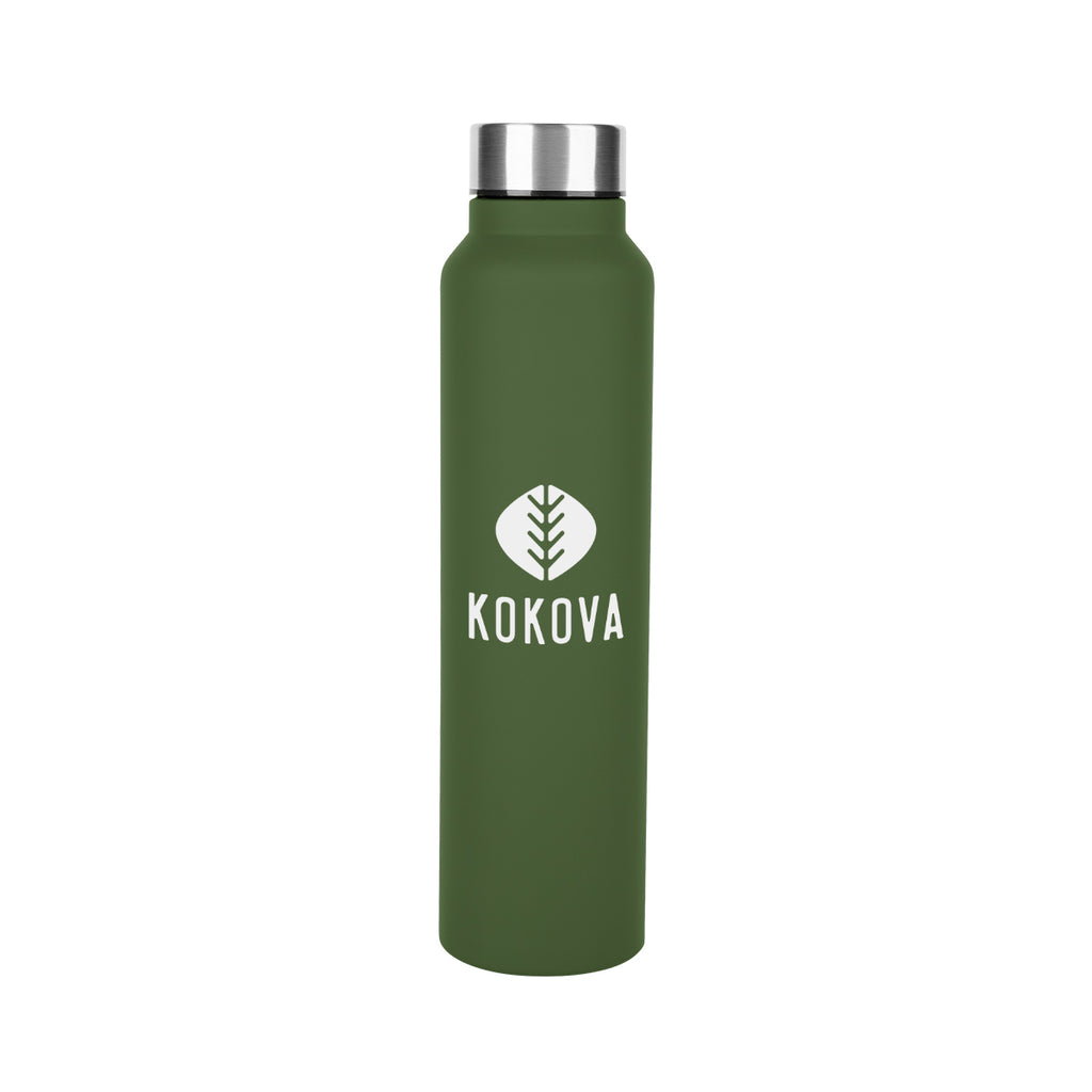 Hanlon Recycled Stainless Steel Bottle, 33 oz - Olive - Silk Screen