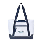Harborside Nylon Boat Bag, Medium Embroidery - White - View 1