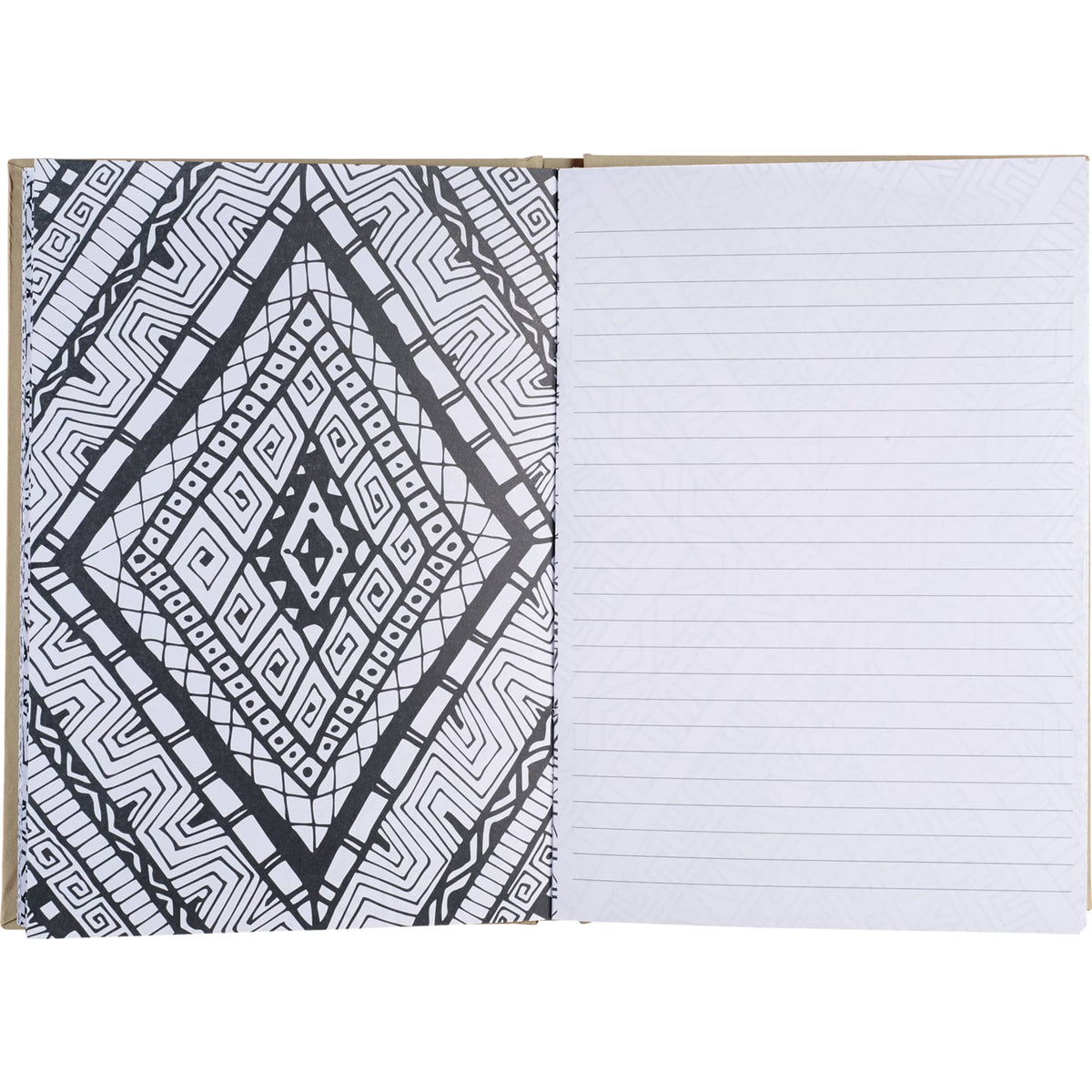 Hardcover Coloring and Notes Notebook for Adults, 5.75 x 8.5 Inches - Natural - Front 2