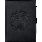Hardcover Journal with Two Ribbon Markers, 5 x 7 Inches Debossing - Black - Front