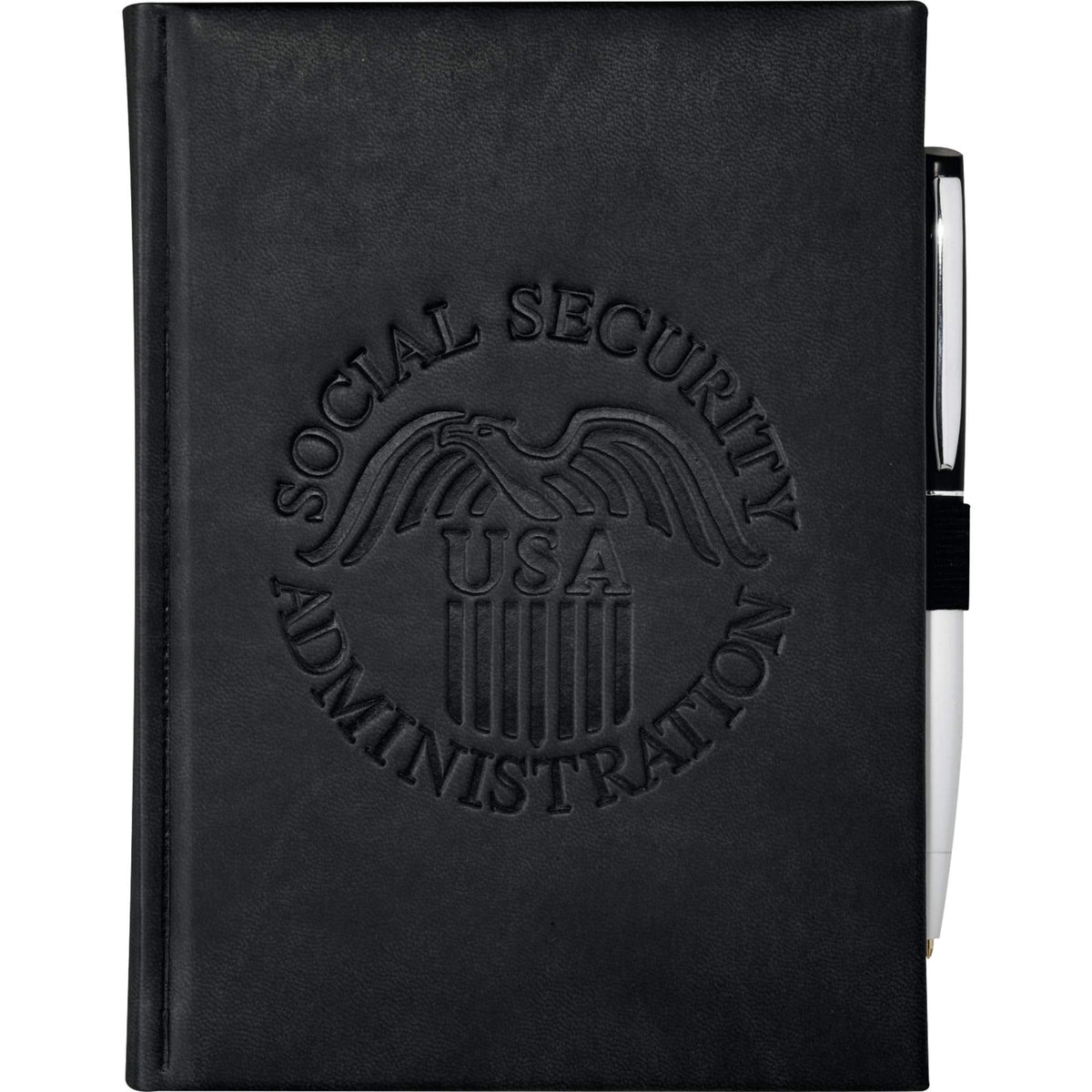 Hardcover Journal with Two Ribbon Markers, 5 x 7 Inches Debossing - Black - Front