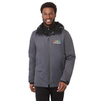 Hardy Recycled Insulated Jacket with Sherpa Lining for Men Embroidery - Grey Storm - On Model Front
