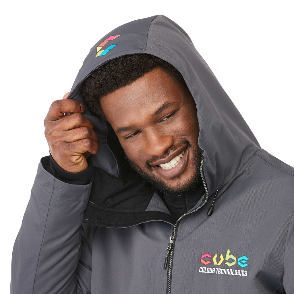 Hardy Recycled Insulated Jacket with Sherpa Lining for Men Transfer - Grey Storm - On Model Detail