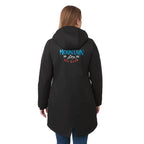 Hardy Recycled Insulated Jacket with Sherpa Lining for Women Debossing - Black - On Model Back