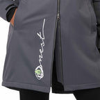 Hardy Recycled Insulated Jacket with Sherpa Lining for Women Debossing - Grey Storm - On Model Detail 2