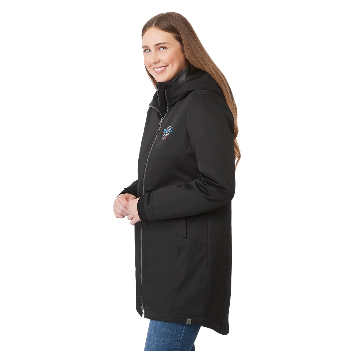 Hardy Recycled Insulated Jacket with Sherpa Lining for Women Transfer - Black - On Model Right Angle