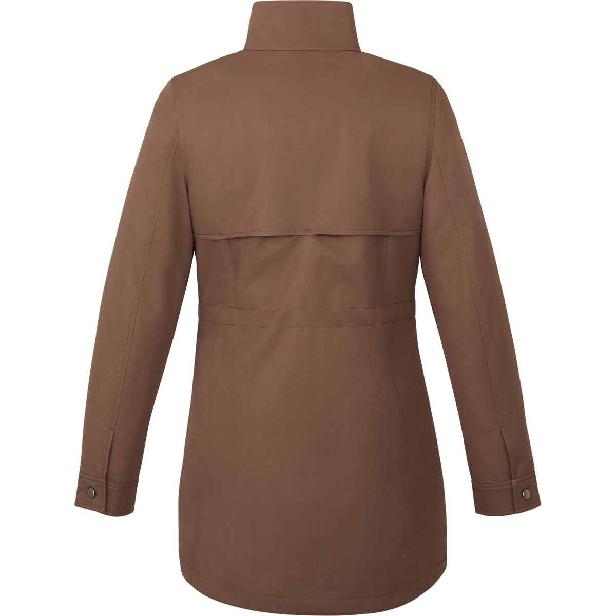 Hardy Recycled Mid Length Jacket for Women Debossing - Bark - Back