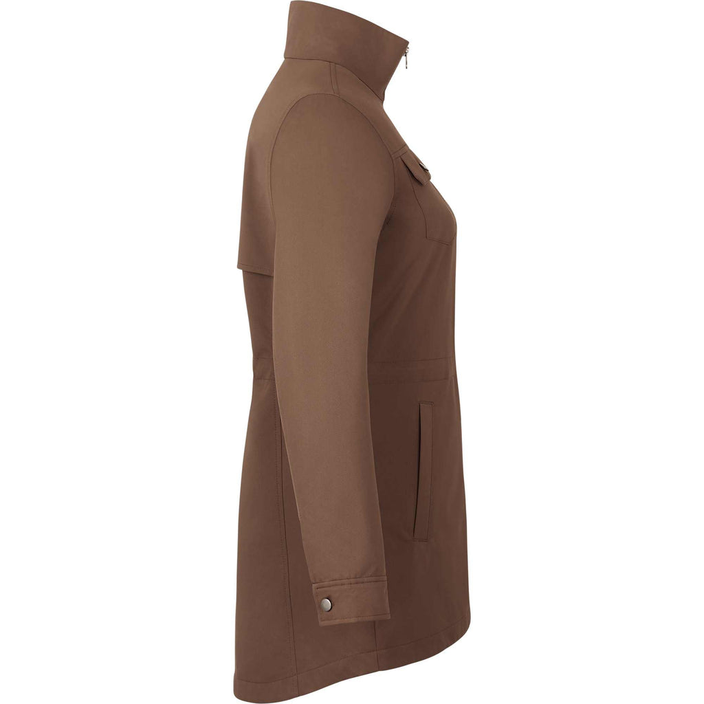 Hardy Recycled Mid Length Jacket for Women Debossing - Bark - Right Side