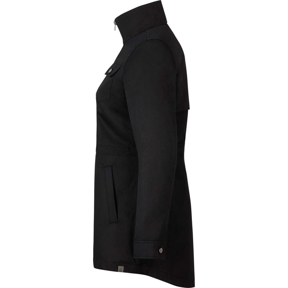 Hardy Recycled Mid Length Jacket for Women Transfer - Black - Left Side