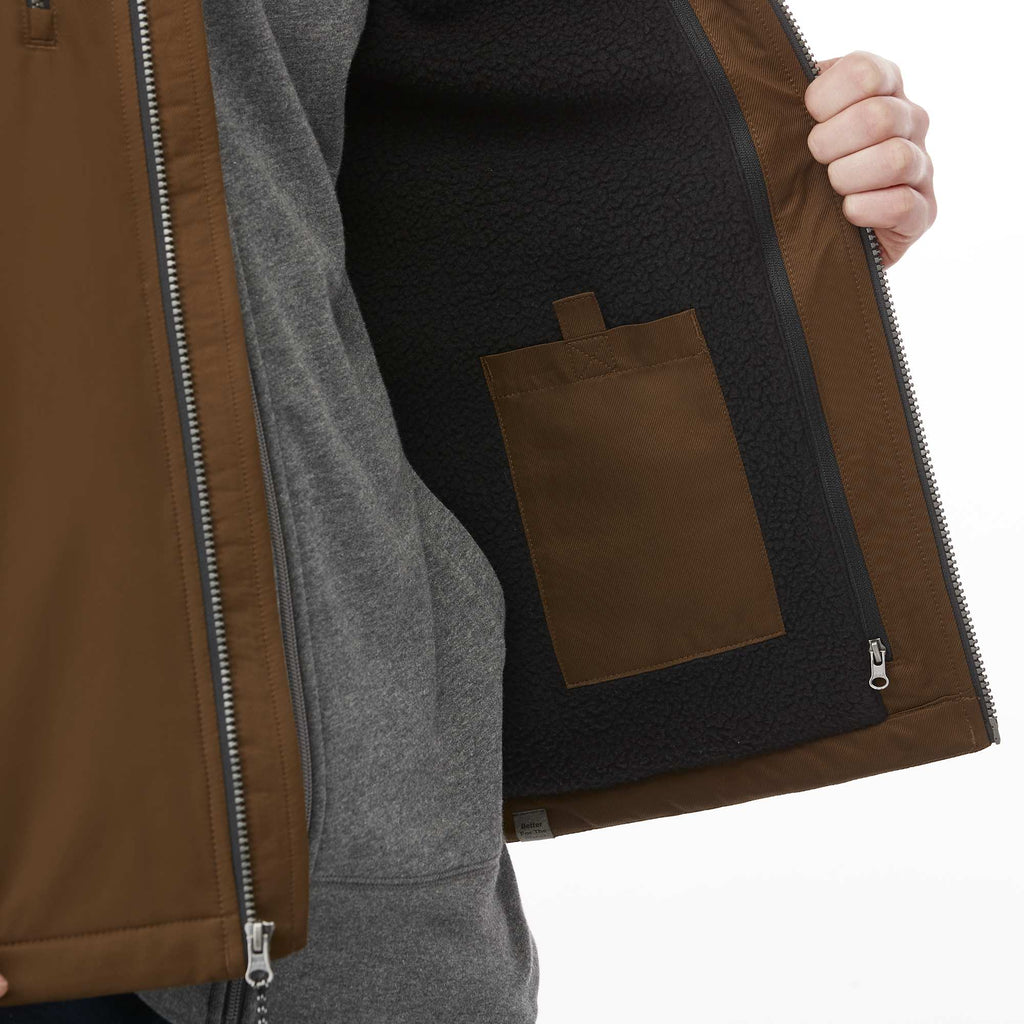 Hardy Sherpa Lined Eco Vest for Men Transfer - Bark - On Model Detail 2