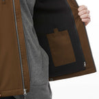Hardy Sherpa Lined Eco Vest for Men Transfer - Bark - On Model Detail 2