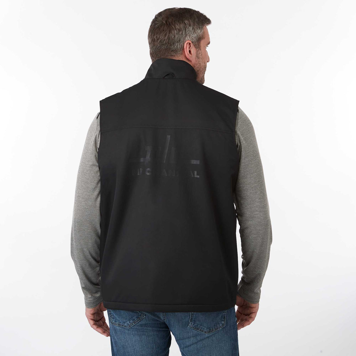 Hardy Sherpa Lined Eco Vest for Men Transfer - Black - On Model Back