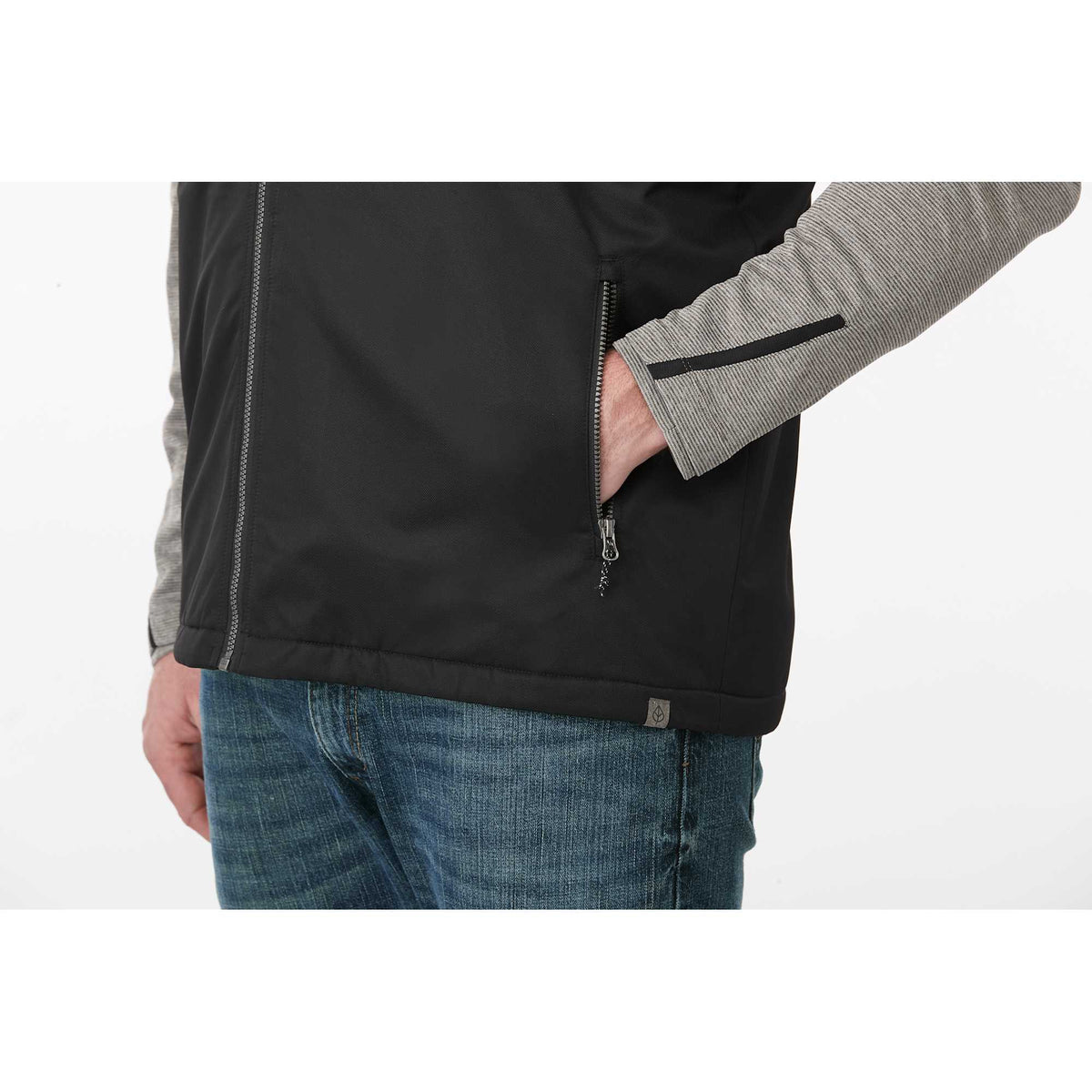 Hardy Sherpa Lined Eco Vest for Men Transfer - Black - On Model Detail 4