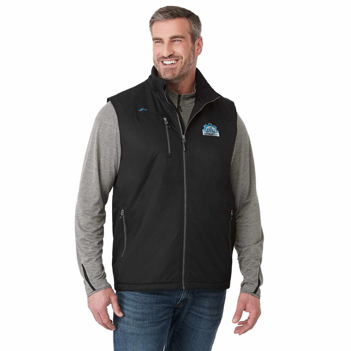 Hardy Sherpa Lined Eco Vest for Men Transfer - Black - On Model Front
