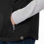 Hardy Sherpa Lined Eco Vest for Women Embroidery - Black - On Model Detail 2