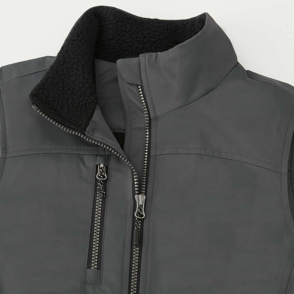 Hardy Sherpa Lined Eco Vest for Women Laser Engraving - Grey Storm - Detail