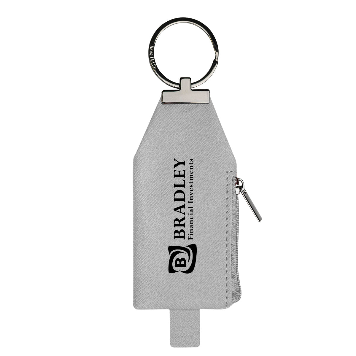 Harley Pouch Key Tag in Leatherette - Gray - Pad Print
