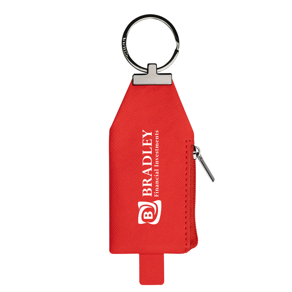 Harley Pouch Key Tag in Leatherette - Red - Pad Print