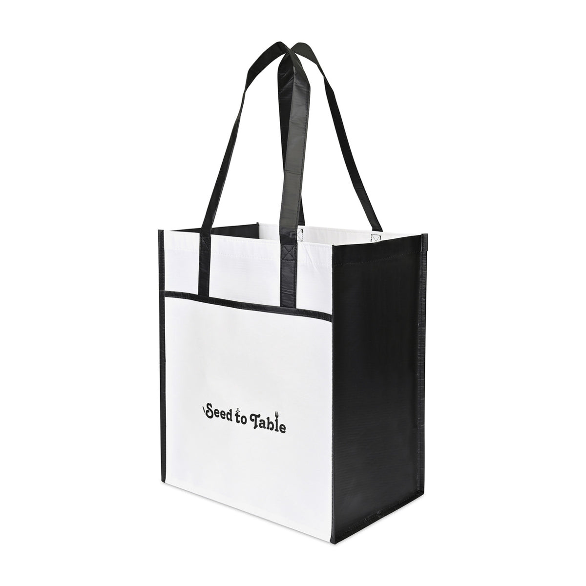 Harlow Laminated Recycled Shopping Bag Transfer - Black - View 2