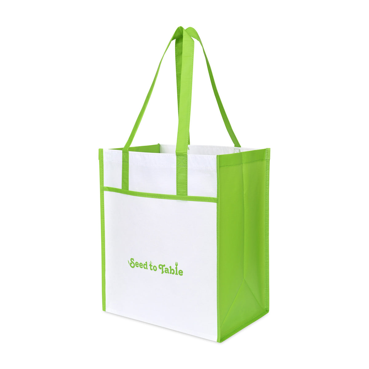 Harlow Laminated Recycled Shopping Bag Transfer - Lime Green - View 2