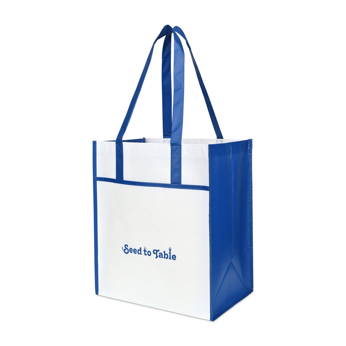 Harlow Laminated Recycled Shopping Bag Transfer - Royal Blue - View 2