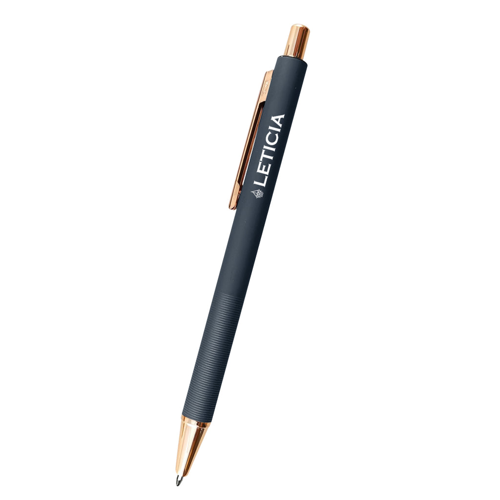 Harlow Pen in Recycled Aluminum - Navy - Silk Screen