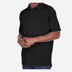 Harriton Men's Advantage Tactical Performance Polo Embroidery - Black - On Model Side