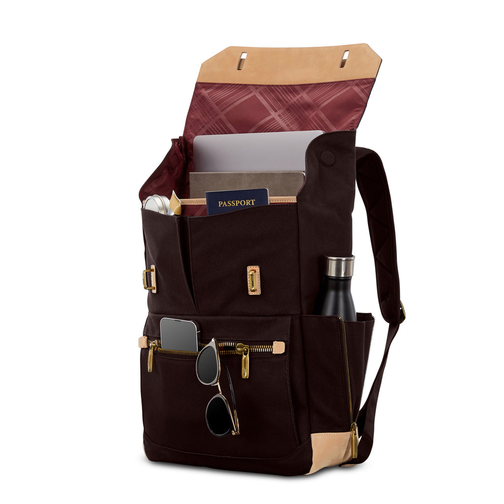 Hartmann Reserve Canvas and Leather Backpack Debossing - Oak - View 4