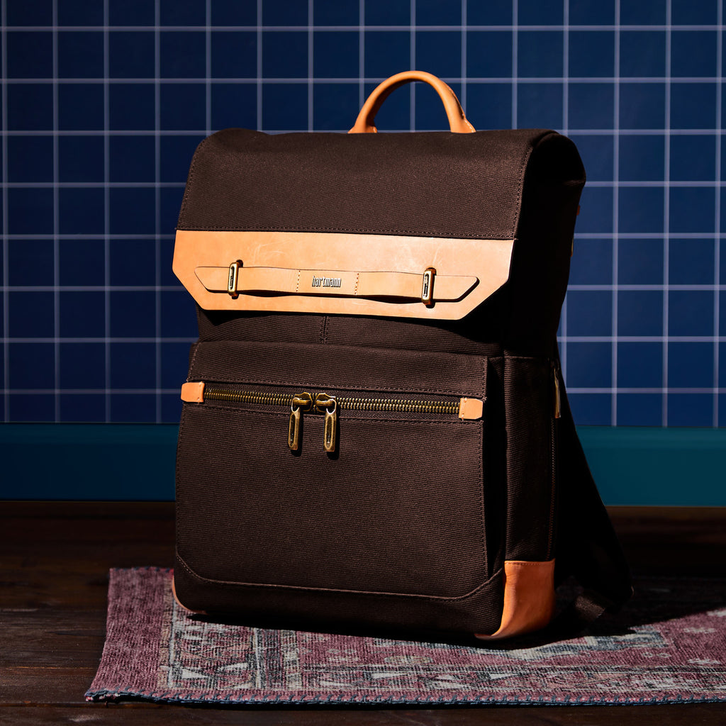 Hartmann Reserve Canvas and Leather Backpack Debossing - Oak - View 7