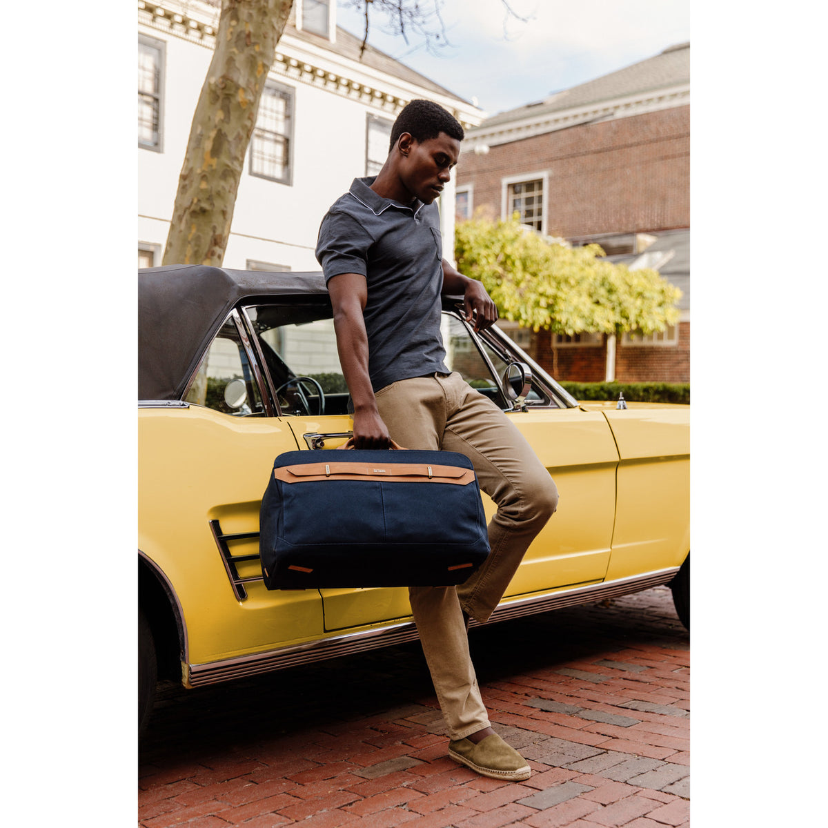 Hartmann Reserve Canvas Weekender Duffel Laser Engraving - Midnight Navy - View 15