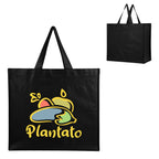 Harvest Haul Recycled Shopper Tote Bag, Non-Woven - Black - Colorbrite