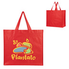 Harvest Haul Recycled Shopper Tote Bag, Non-Woven - Red - Colorbrite