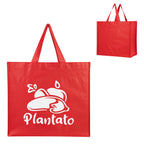 Harvest Haul Recycled Shopper Tote Bag, Non-Woven - Red - Silk Screen