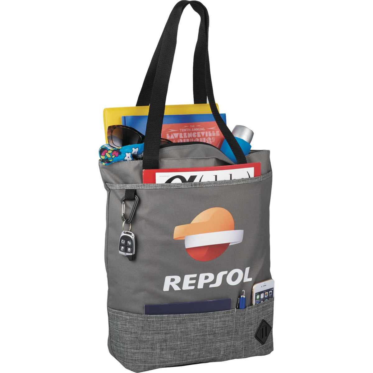 Hayden Convention Tote with Phone Pockets Embroidery - Graphite - Photo
