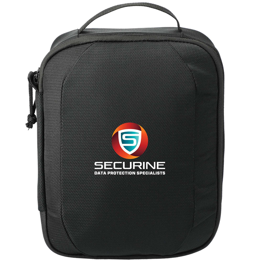 Headphone and Tech Case in Recycled PET Transfer - Black - Front