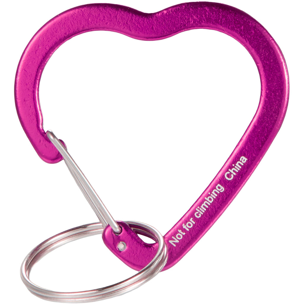 Heart Shaped Carabiner Keychain in Recycled Aluminum - Pink - Back
