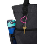 Heart Shaped Carabiner Keychain in Recycled Aluminum - Pink - Detail