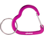 Heart Shaped Carabiner Keychain in Recycled Aluminum - Pink - Front