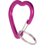 Heart Shaped Carabiner Keychain in Recycled Aluminum - Pink - Left Angle