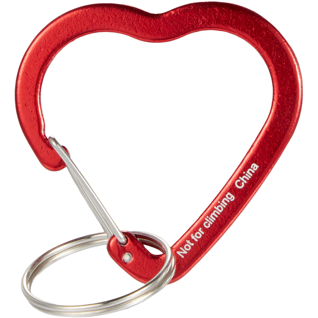 Heart Shaped Carabiner Keychain in Recycled Aluminum - Red - Back
