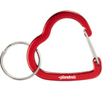 Heart Shaped Carabiner Keychain in Recycled Aluminum - Red - Front