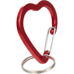 Heart Shaped Carabiner Keychain in Recycled Aluminum - Red - Right Angle