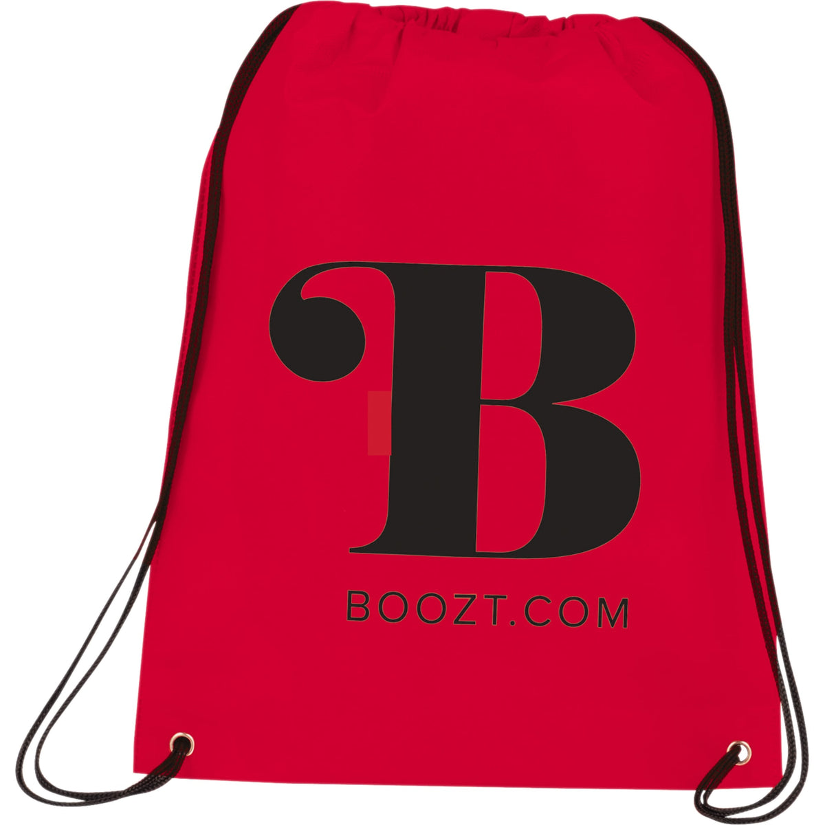 Heat Sealed Non-Woven Drawstring Bag, Red Full Color - RED - Front