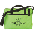 Heather Briefcase with Pen Loops and D-Ring Embroidery - Lime - Front